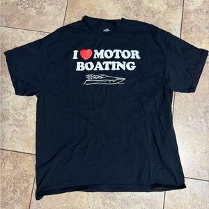 “I love motor boating” men’s graphic tee